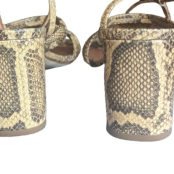 Like new Paris Texas Carla snakeskin-look soft leather block heel ankle strap - Picture 5 of 11